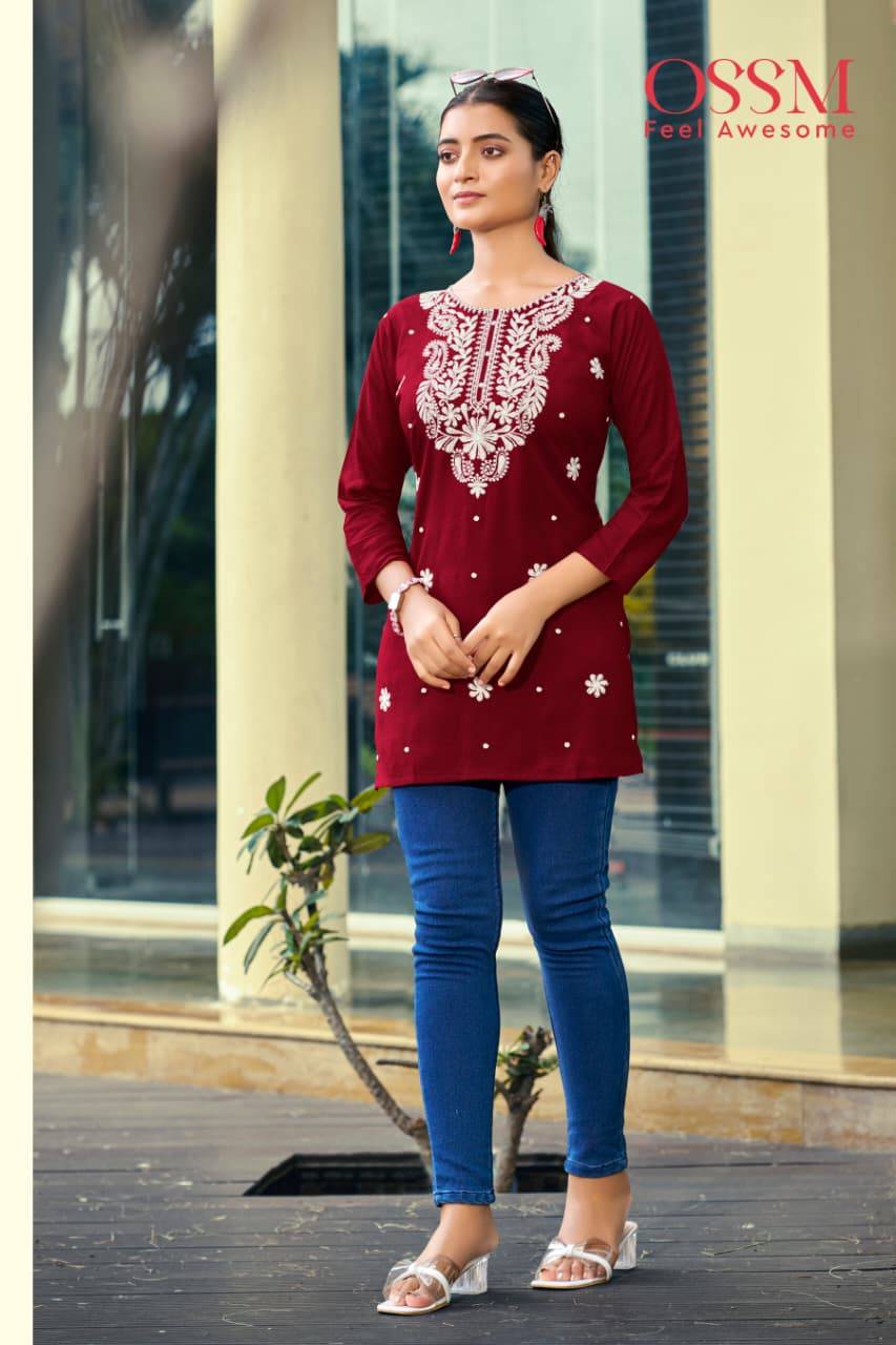 Ossm nora vol 7 fancy top online kurti wholesale